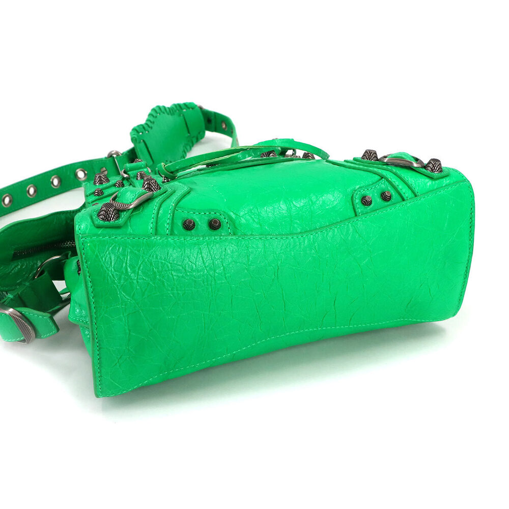 Balenciaga Neo Cagole XS Hand Shoulder Bag Leather Vivid Green - Picture 5 of 8